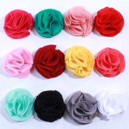 10 pièces 4.5CM nouveau tissu en mousseline de soie fleurs pour tissu robe décoration fleur