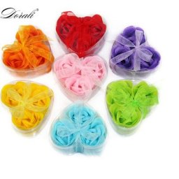 Boîte de savons en forme de roses parfumés 3 pièces x 10 boîtes fausses fleurs pour un bain pour