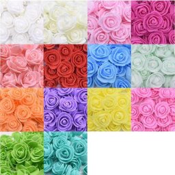 Roses Artificielles en Mousse PE 50 Pièces 3.5cm Têtes de Fleurs Utilisées pour Mariage