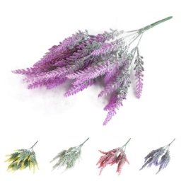 Fleurs Artificielles Floquées en Plastique Fausses Plantes de Lavande Simulation de Plante ixde