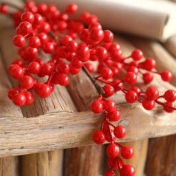 X6HD – fausse fleur rouge avec tige 6 Branches baies de houx pour noël Vase d'arrangement de