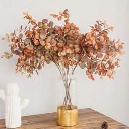 Fausses feuilles d'eucalyptus artificielles pour la décoration intérieure longue branche fausses