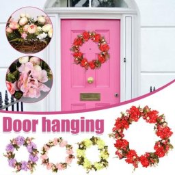 Couronne de Fleurs Artificielles pour la Décoration de la Maison Accessoires de Léon Simulation de