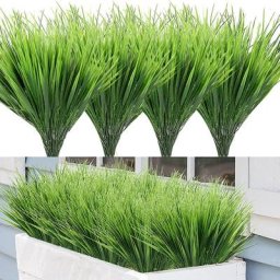 Plantes artificielles en plastique 12 pièces gazon de blé vert pour décoration extérieure de