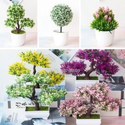 Plantes Artificielles Bonsaï pour la Maison Fleur Enrichie Ornements de Bureau Sphblades