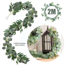 Guirxiété artificielle d'eucalyptus feuilles décoratives de saule faux décor de jardin de vignes