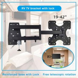 Support TV de camping-car pliable et rétractable pour support TV de 19 à 42 pouces avec fonction de