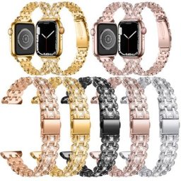Bracelet élégant en acier inoxydable compatible avec IWatch série 7 41mm Bracelet de montre avec