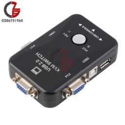 Commutateur KVM USB avec 2 ports VGA SVGA boîte de commutation USB 2.0 souris et clavier