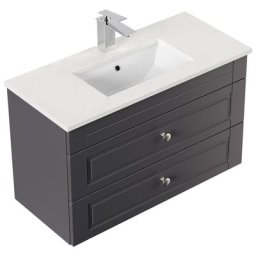 Meuble de salle de bain ETON 800 Cottage quartz Carrara meuble en anthracite