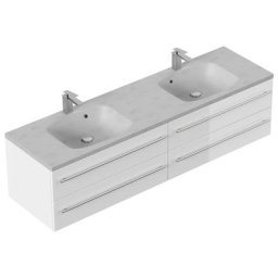 Meuble salle de bain Leon 180 blanc brillant