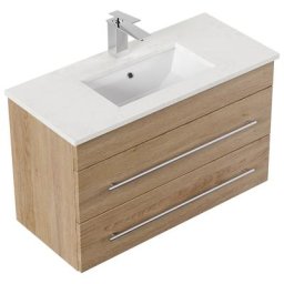 Meuble de salle de bain ETON 800 quartz Carrara meuble en chêne clair