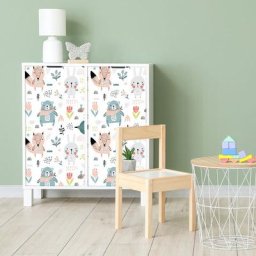 Sticker meuble pour enfant animaux des bois 60 x 90 cm