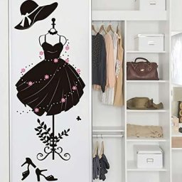 Stickers Muraux Porte Placard Adulte Noir Robe Pissenlit Et Papillon Agapanthe En Cristal Beauté