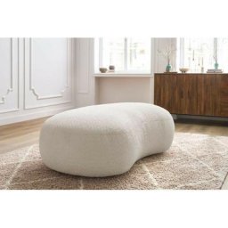 Pouf BOBOCHIC - Pouf SAINT-GERMAIN tissu bouclette Blanc - Blanc