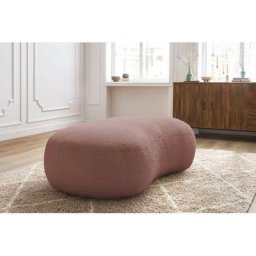 Pouf Bobochic Pouf saint-germain tissu bouclette Rose - Rose