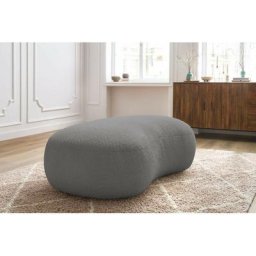Pouf Bobochic Pouf saint-germain tissu bouclette Gris clair - Gris clair