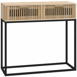 Table console 80x30x75 cm bois d'ingénierie et fer Vidaxl Brown