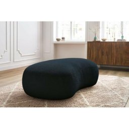 Pouf Bobochic Pouf saint-germain tissu bouclette Bleu foncé - Bleu foncé