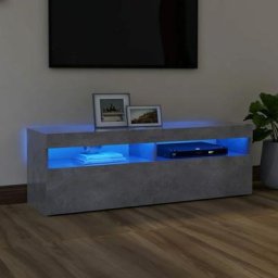 Meuble tv avec lumières led | Banc tv Armoire de rangement Gris béton 120x35x40 cm 23016 - Gris