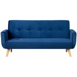 Canapé scandinave convertible 3 places - Bleu nuit