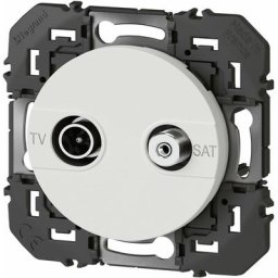 Prise TV - SAT mâle 9, 52mm blindée - Dooxie - Blanc - Legrand