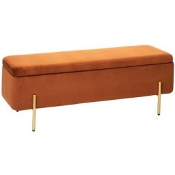 Banc coffre Art en velours ambre Atmosphera créateur d'intérieur - Ambre