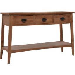 Table console bois de sapin massif 126 x 40 x 77,5 cm Marron Vidaxl Brun