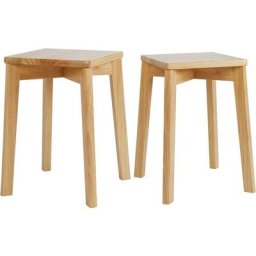 Tabouret Empilable Bois Design - Lot de 2 Tabourets de Salle à Manger Charge Max 75 kg Siège de