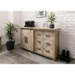 Buffet 140x45 Manguier laqué blanchi railway 321 - beige
