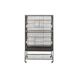 Naizy - Volière pour perroquets grande cage à oiseaux avec roulettes 79cm x 51.8 cm x 132cm volière
