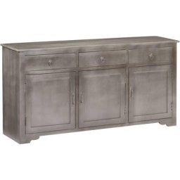 Buffet Gris 160 x 40 x 80 cm Bois de manguier massif Vidaxl Grey