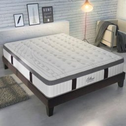 Ensemble Matelas Altesse Mousse hd Accueil Mémoire de Forme Ferme et sommier en kit 200x200cm
