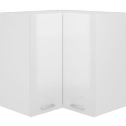 Meuble bas haut de Cuisine - Moderne Armoire d'angle suspendue Blanc brillant 57x57x60 cm Aggloméré