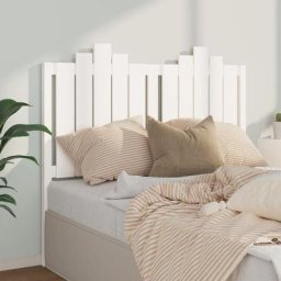 Armoire de tête de lit - Moderne Tête de lit Blanc 126x4x110 cm Bois massif de pin FR1757