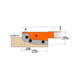 Cmt Orange Tools - 695.013.A2 jeu de couteaux pour porte-outils plate bande doucine (A2) 60X11,9X1,5