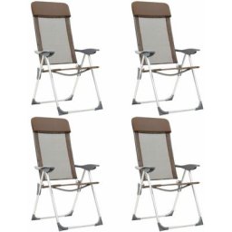 Chaises de camping pliables 4 pcs Marron Aluminium Vidaxl Marron