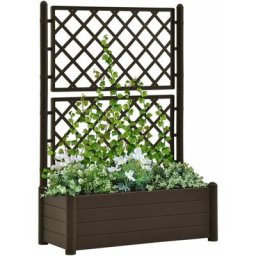 Jardinière de jardin - Balconnière à fleurs avec treillis 100x43x142 cm pp Moka BV767571 Bonnevie