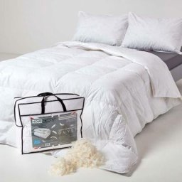Couette été 135 x 200 cm en duvet et plumes d'oie 4,5 tog - Blanc - Homescapes