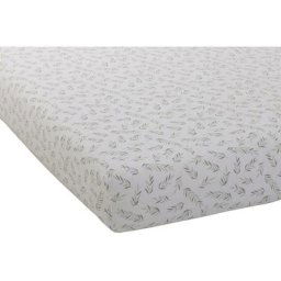Drap housse imprimé esprit nature blanc / vert 60 x 120 cm - blanc / vert