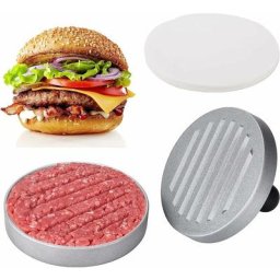 Machine de presse à hamburger avec 【100 papiers à disque de cire】 - Machine à galette de hamburger