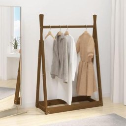 Elegant-Stil Porte-vêtements Marron miel 100x45x150 cm Bois de pin massif,Montage facile,7,3 Kg
