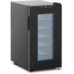 Royal Catering - Cave à Vin Frigo Boissons Réfrigérateur Bar Double Vitrage 52L Boitier Noir - Noir