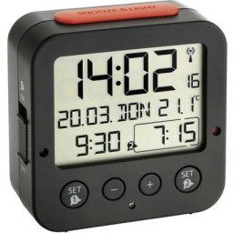 60.2528.01 radiopiloté(e) Réveil noir Heures de réveil 2 - Tfa Dostmann