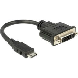 Adaptateur hdmi, dvi Delock 65564 [1x hdmi mâle c mini - 1x dvi femelle 24+5 pôles] 20.00 cm noir