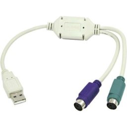 LogiLink USB 1.1 Câble de raccordement [1x USB 1.1 type A mâle - 2x PS/2 femelle] AU0004A - gris