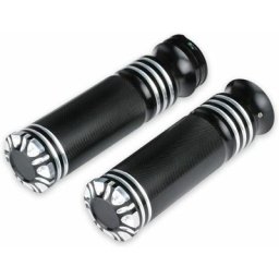 Moto Poignes 1 25Mm Cnc Guidon Poignes Noir Ouvert Fin Poignes Compatible Pour Harley