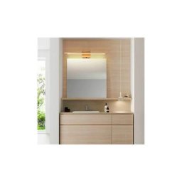 Lampe de miroir de salle de bain en bois avec interrupteur Applique murale d'intérieur moderne à