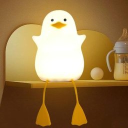 Veilleuse pour enfants, lampe de chevet mignonne en silicone mouette pour chambre d'enfant, abs +