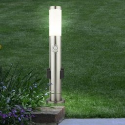Prises d'éclairage extérieur lampadaire de jardin détecteur de mouvement en acier inoxydable dans